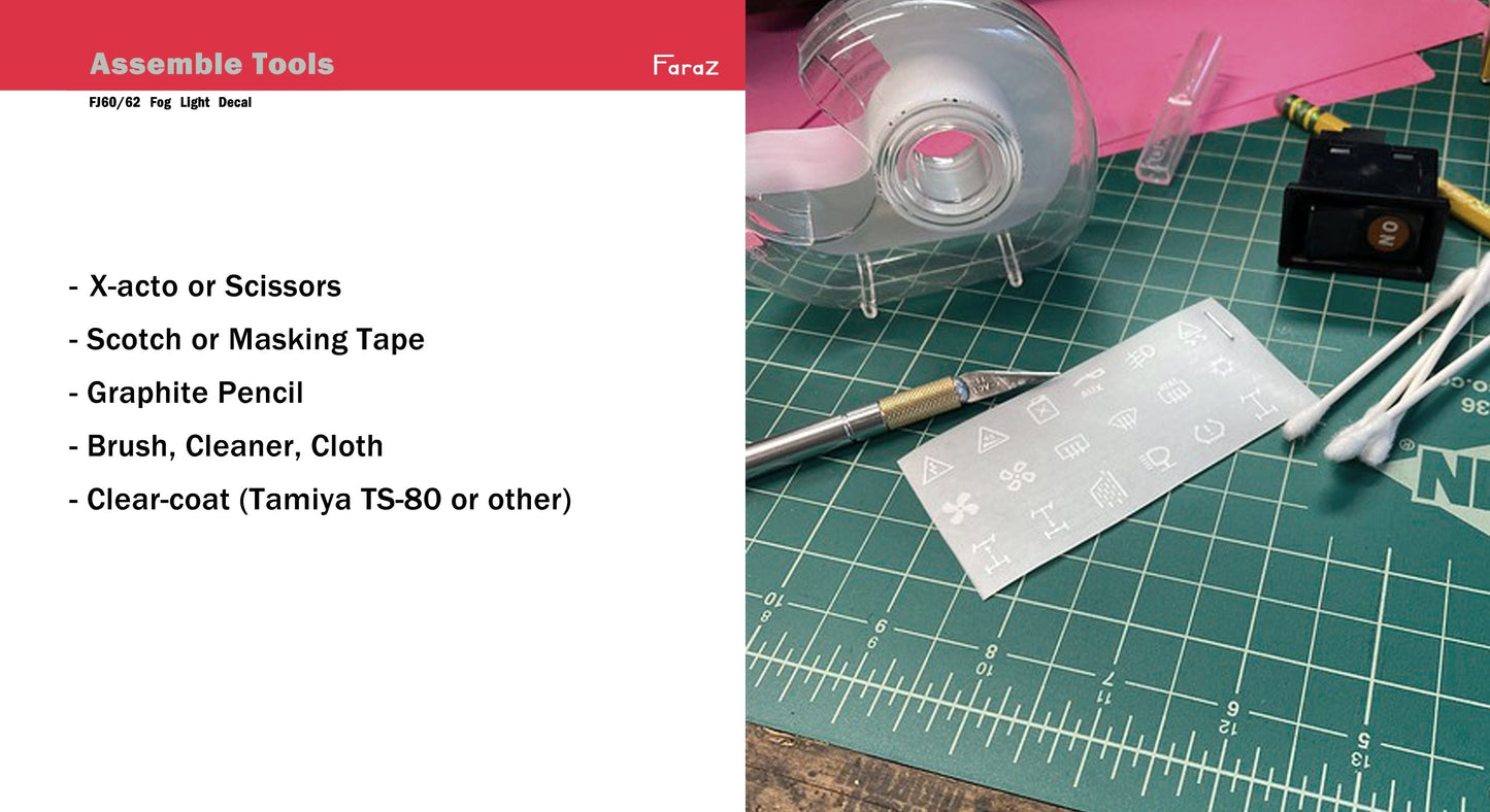 AW11 Light dimmer decal kit
