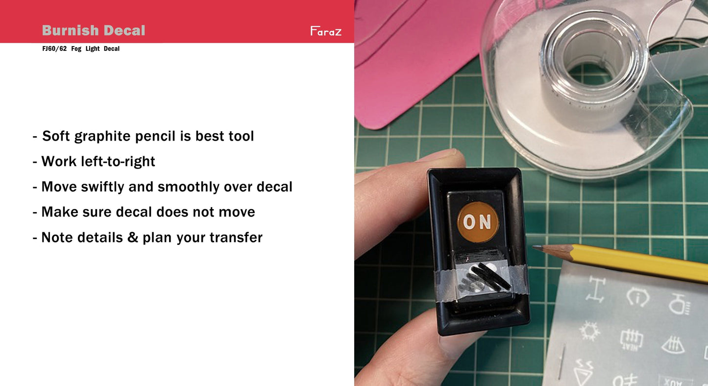 AW11 Light dimmer decal kit