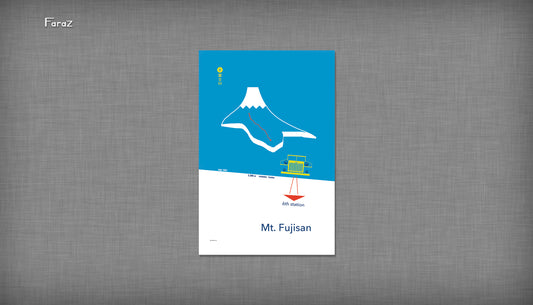 'FUJI' (Blue) 12x18" Poster