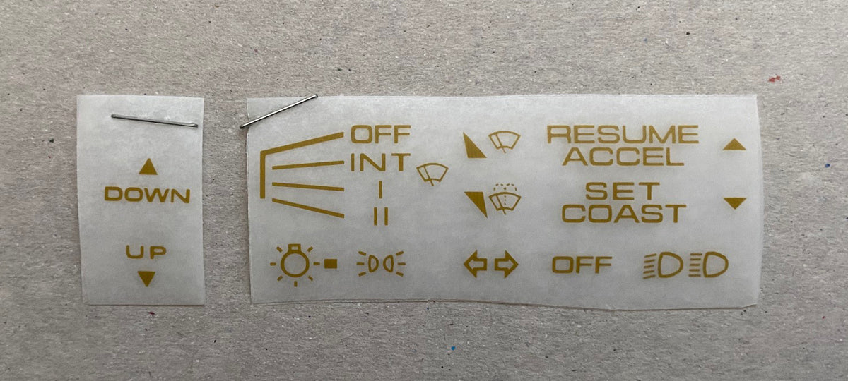 (Gold) W/Cruise Instrument Decal Set Miata NA/NB