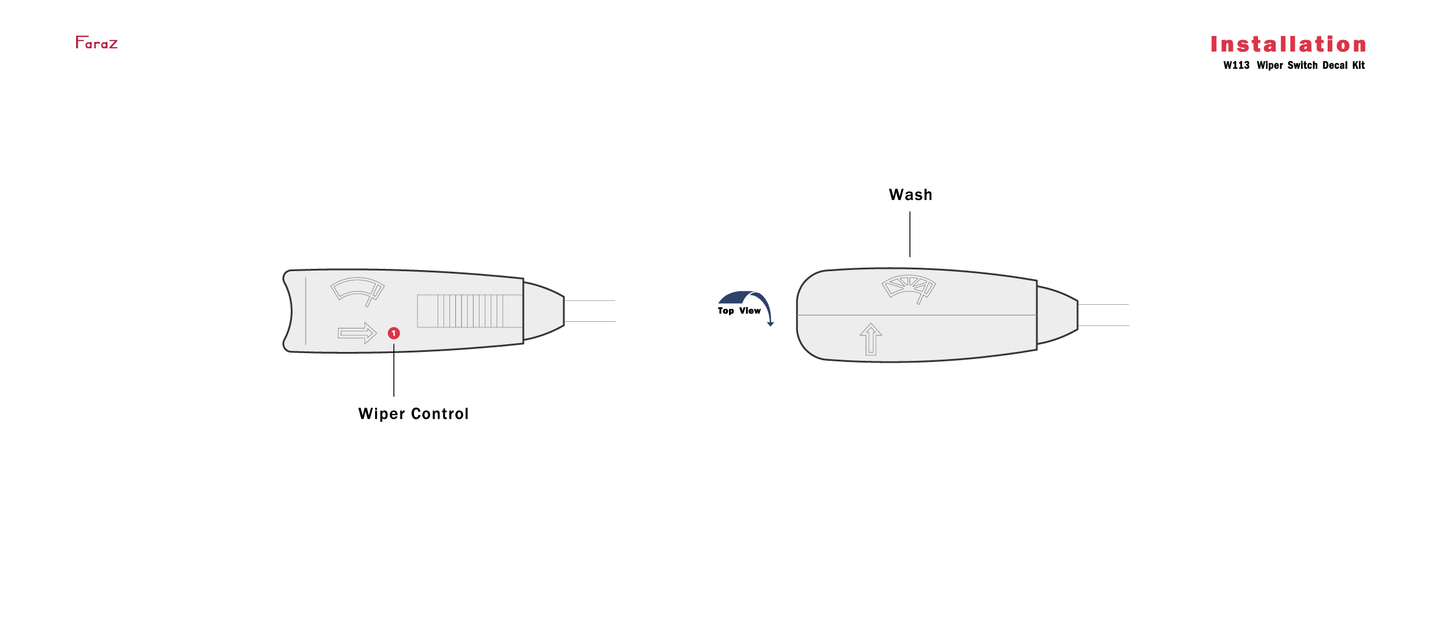 Mercedes w113 Wiper Switch Decal Kit