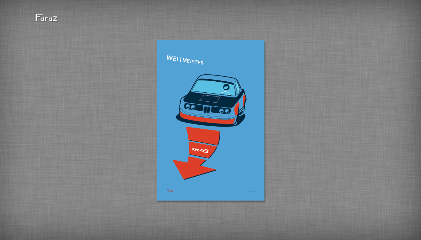 'Weltmeister' BMW 12x18" Poster