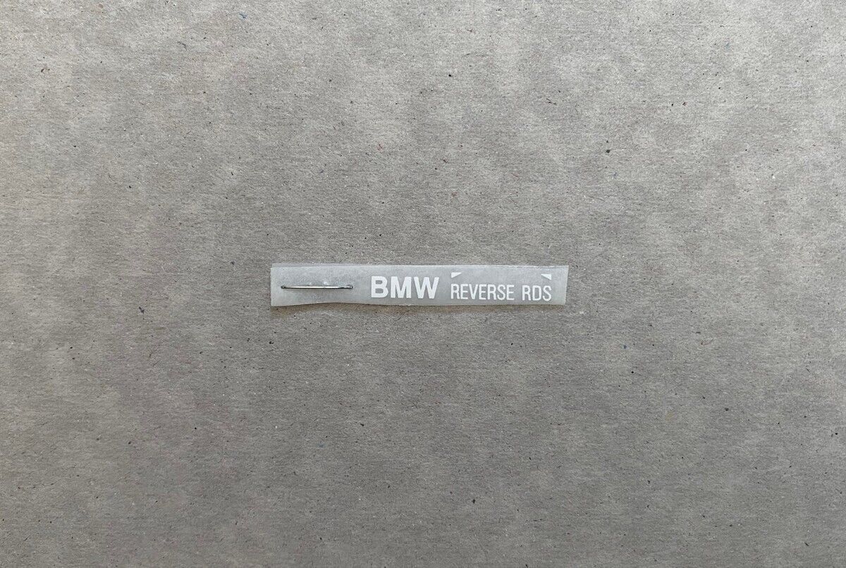 Reverse RDS BMW Radio Decal