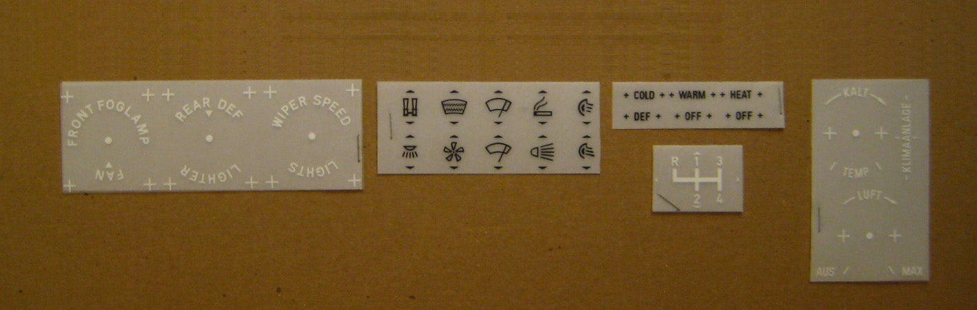 2002 BMW Interior & Heating/AC Decal Kit