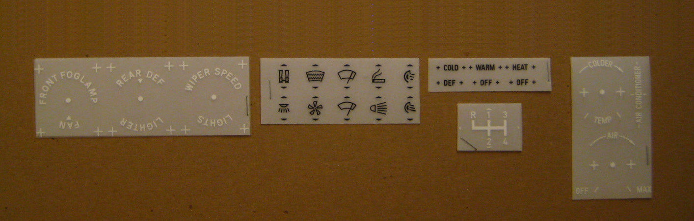 2002 BMW Interior & Heating/AC Decal Kit