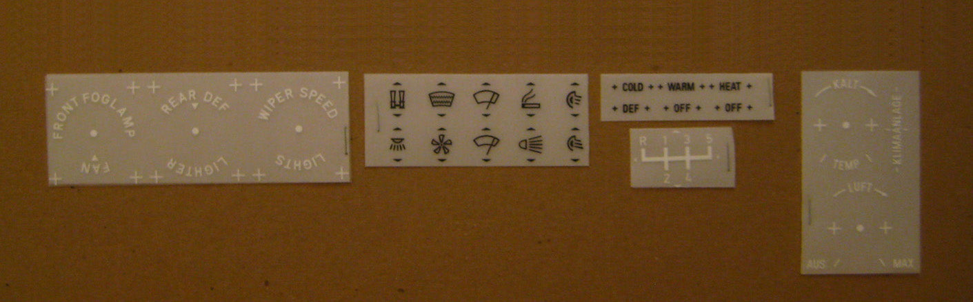 2002 BMW Interior & Heating/AC Decal Kit
