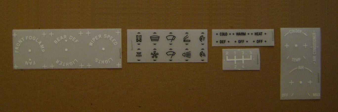 2002 BMW Interior & Heating/AC Decal Kit
