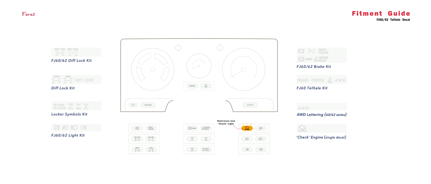 Check Engine Decal FJ60/62 Landcruiser (Sold As-is)