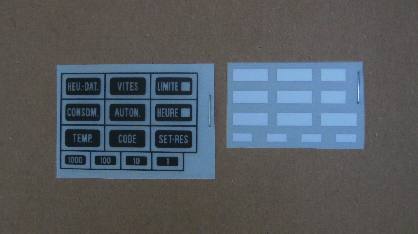 BMW e23/e24/e28/e30 OBC Button Decal Kit (US/DE/FR/ES/IT)