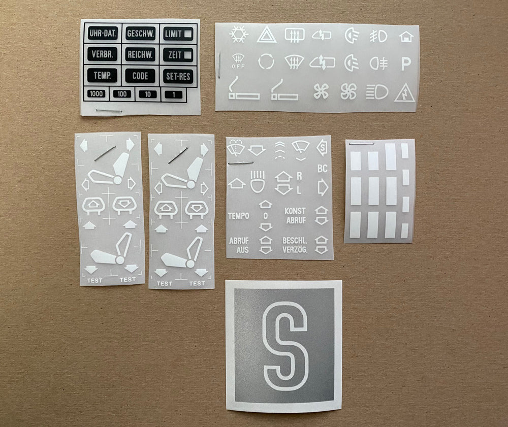 (German) BMW OBC/Interior/Stalk/Power Seat Decal Package