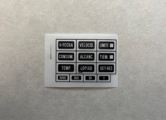 (Spanish) BMW OBC Button Decal Kit (Sold As-is)