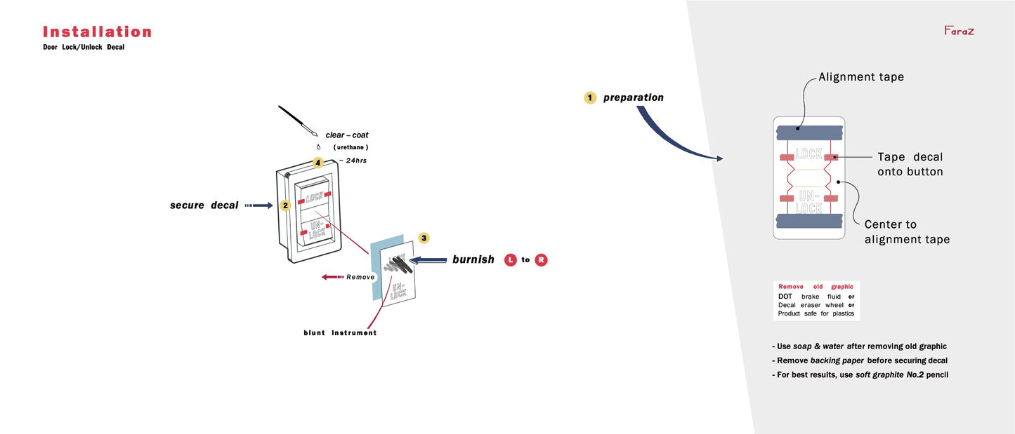 Celica/Supra Single Button Decal (Lock) or (Wiper)
