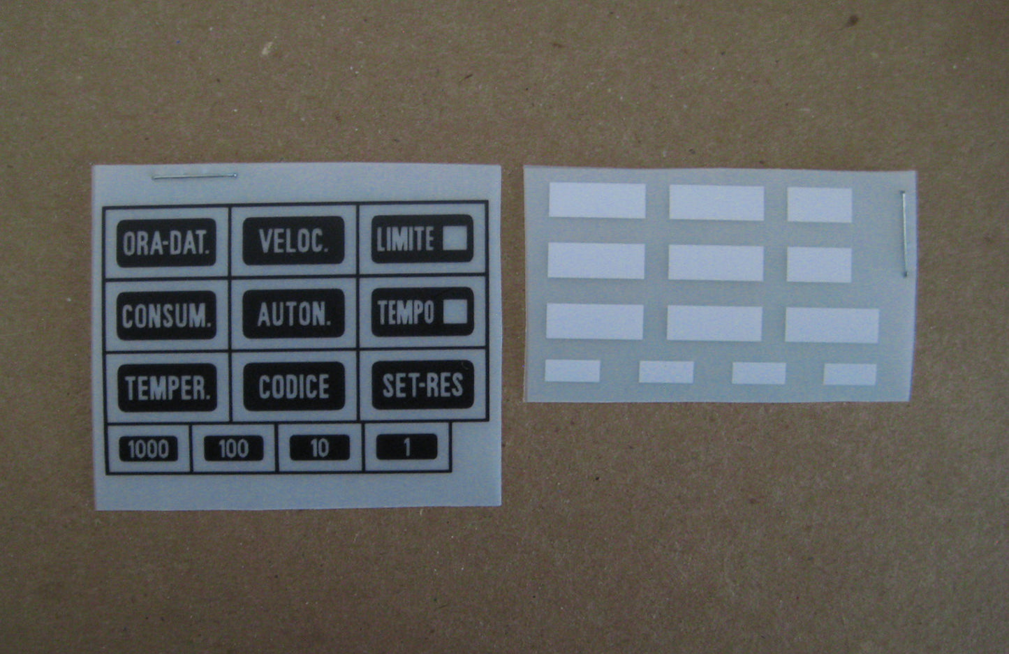 BMW e23/e24/e28/e30 OBC Button Decal Kit (US/DE/FR/ES/IT)
