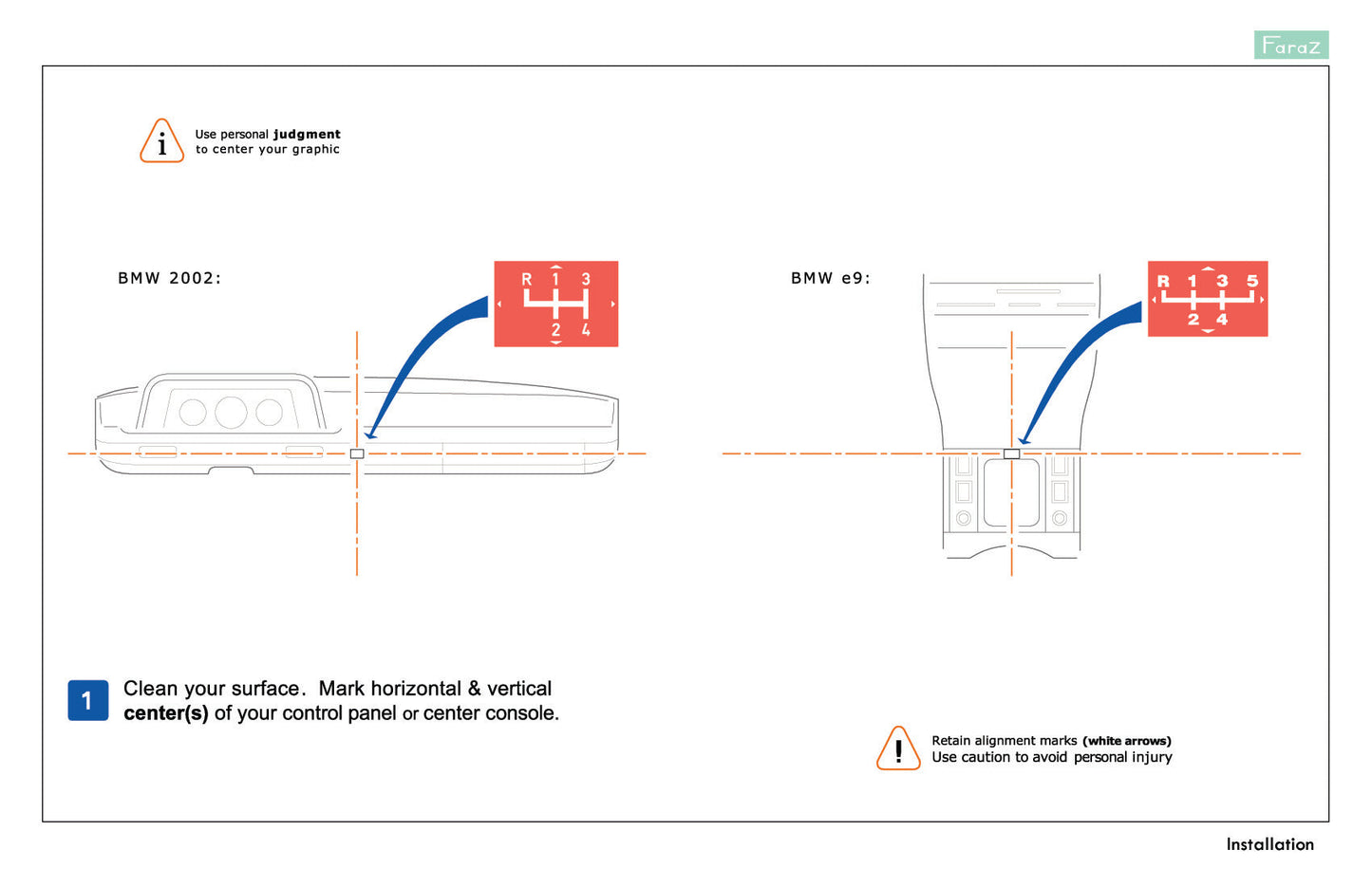 Shift Decal BMW e9/e21/e24 (Gold)