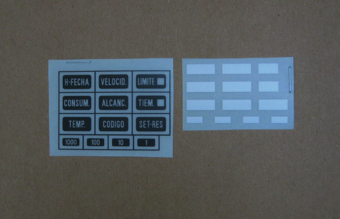 BMW e23/e24/e28/e30 OBC Button Decal Kit (US/DE/FR/ES/IT)