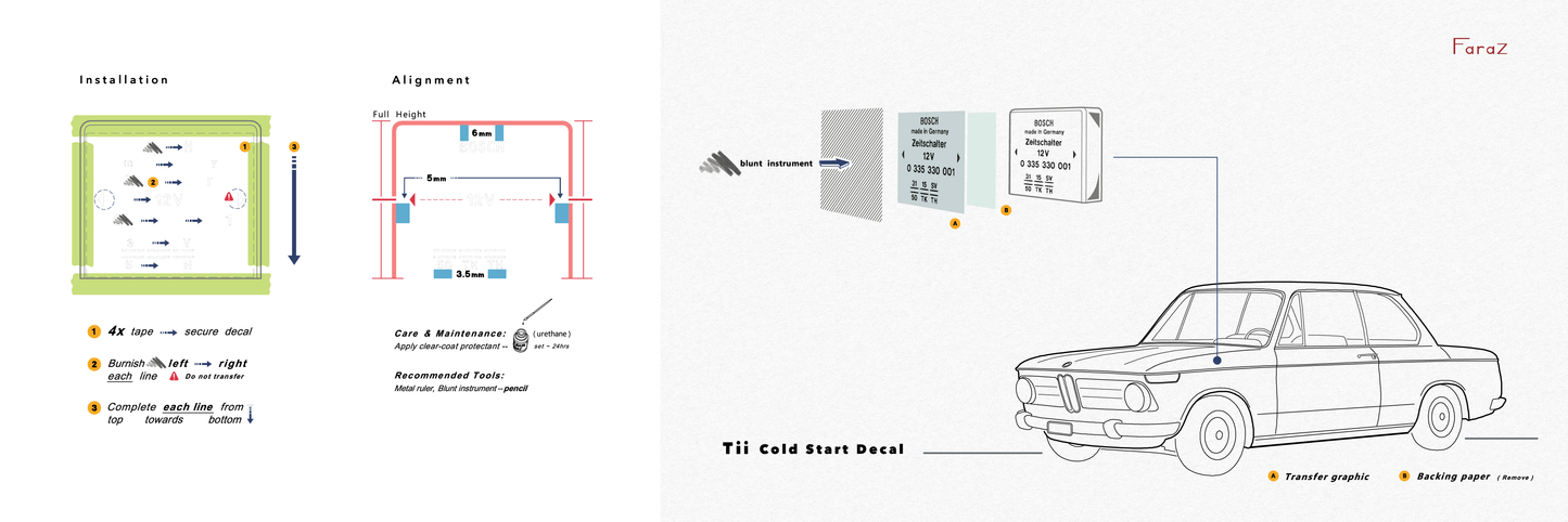 Tii Cold Start Relay Decal BMW 2002