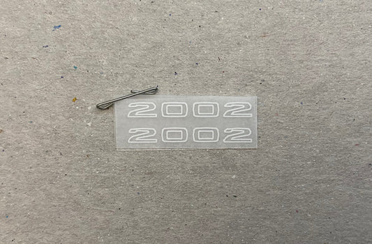 (25mm) Outline Script '2002' Decal