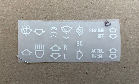 Resume Kit 'E' Sold (As-is) BMW Instrument Decal