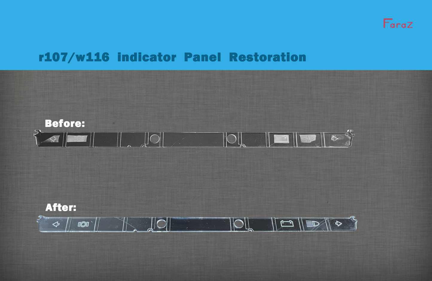 Mercedes r107/w116 Indicator Panel Lights Decal Kit