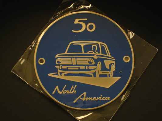 Metal Badge '50 Year' North America BMW 2002