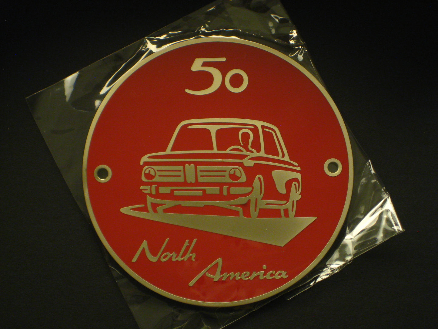 Metal Badge '50 Year' North America BMW 2002
