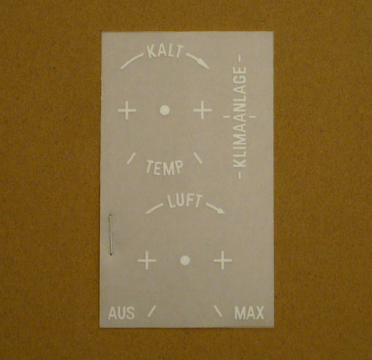Klimaanlage AC Decal kit (German Lettering)