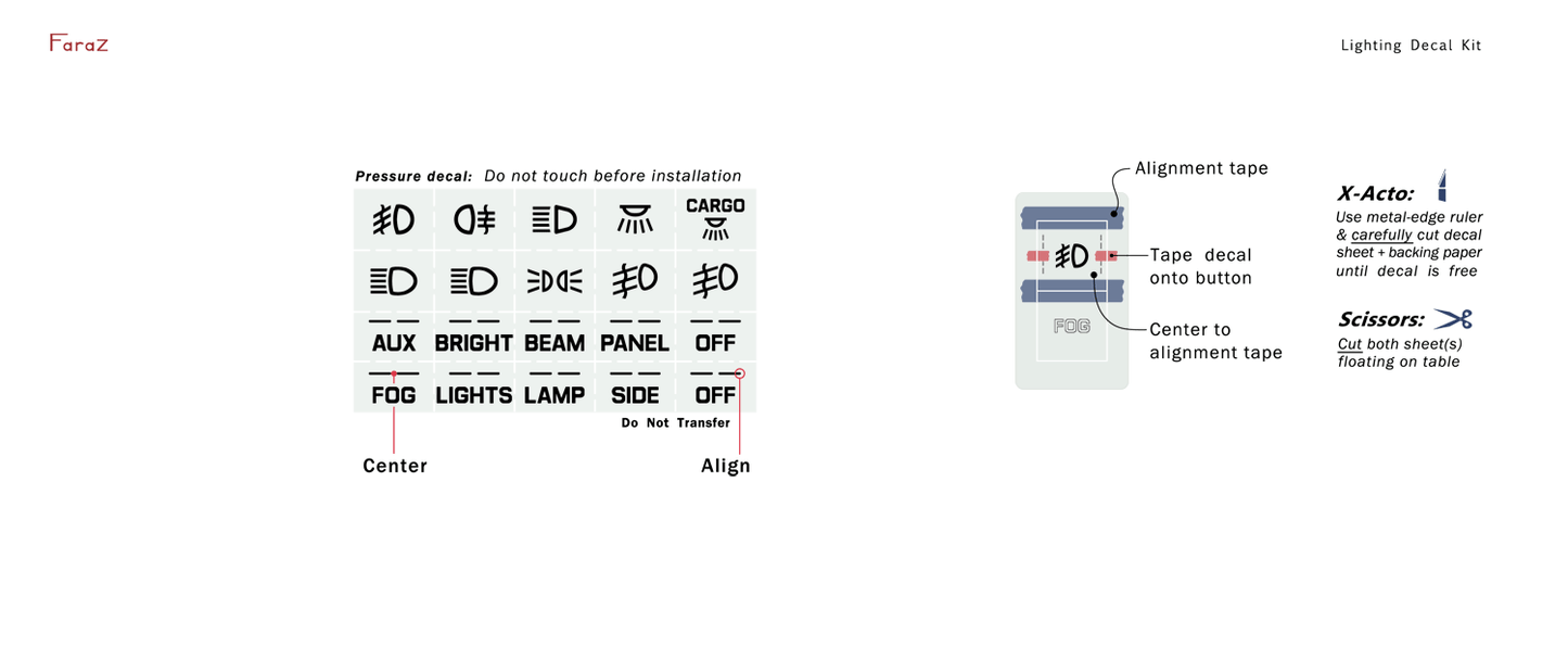 Kit 'E' (Sold As-is) Lighting Decal Kit